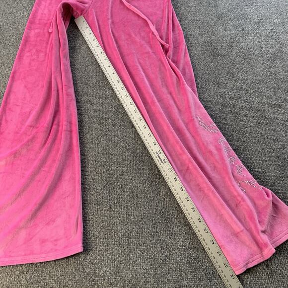 Vintage Y2k Juicy Couture Sleepwear Drawstring Pants Pink Velour Womens Size M - Picture 7 of 14